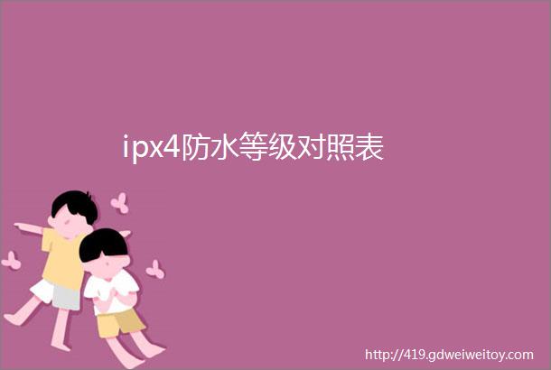 ipx4防水等级对照表