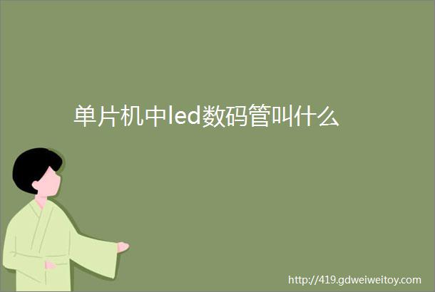 单片机中led数码管叫什么